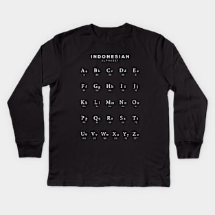 Indonesian Alphabet Chart, Black Kids Long Sleeve T-Shirt